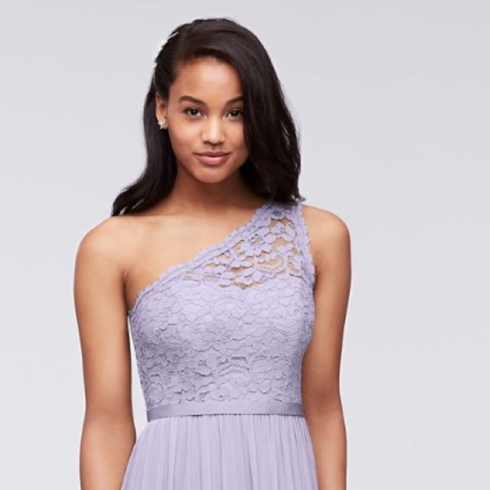 Long One Shoulder Lace Bridesmaid Dress - F17063